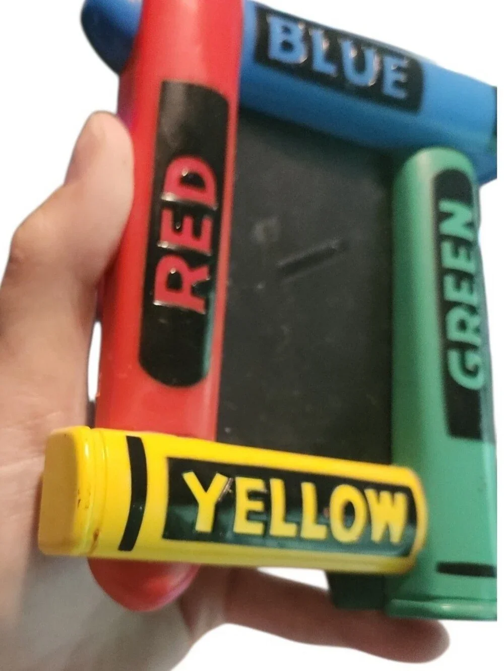 Vintage Crayon Picture Frame Primary Colors 2x3 90s Kids Home Decor